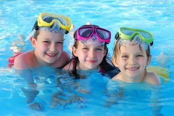 Kids in the pool at Ritz-Carlton Reynolds, Lake Oconee